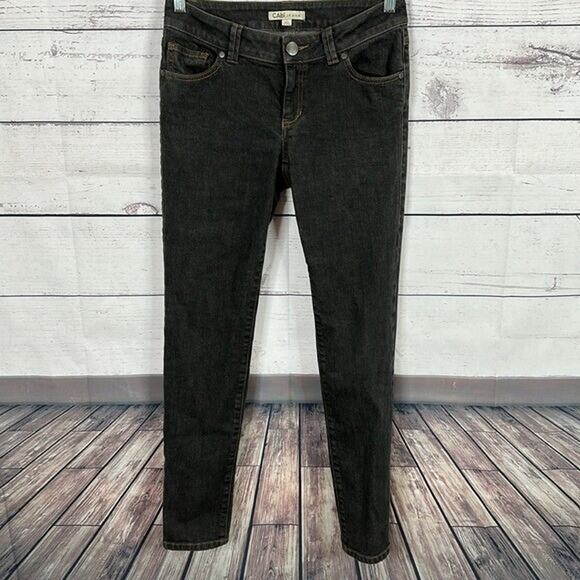 Cabi Jeans Womens 2 Black Bree Straight Leg 202 Faded Grunge Casual - Picture 3 of 11